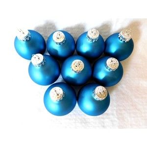 G&D Glass Ornaments Vintage BLUE 9 Christmas 2.0" Diameter and Height